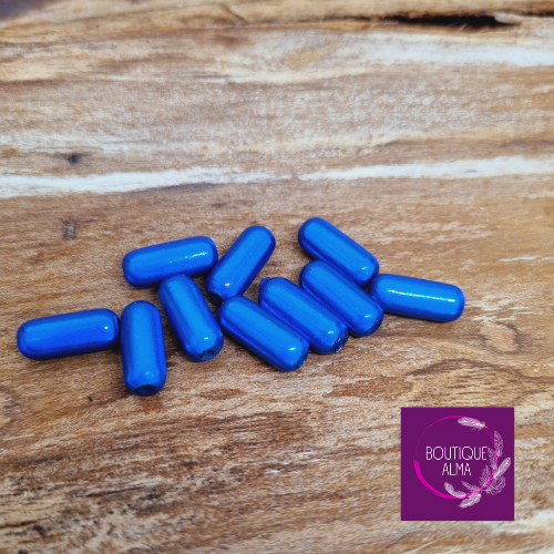 Perle magique forme gélule bleu nuit 15 x 7 mm par 10