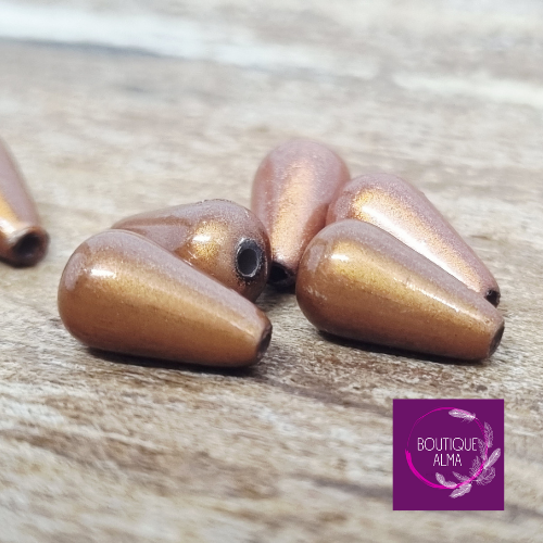 Lot de 6 perles magique gouttes marron 10 mm