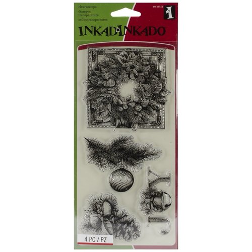 Tampons clear thème noël vintage - conifères - inkadinkado