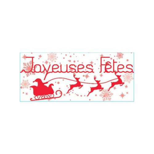 25 étiquettes autocollantes noël - joyeuses fêtes - traîneau du père noël - rouge et blanc