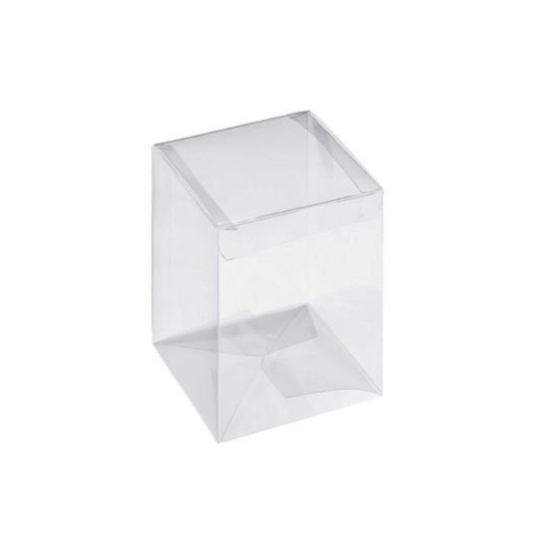 1 boîte rectangulaire transparente - 10 x 10 x 16 cm