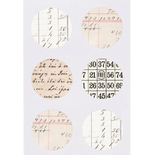 Stickers ronds vintage papiers anciens - paper poetry - rico design