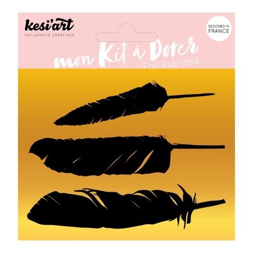 Kit à dorer - motif plumes - kesi'art
