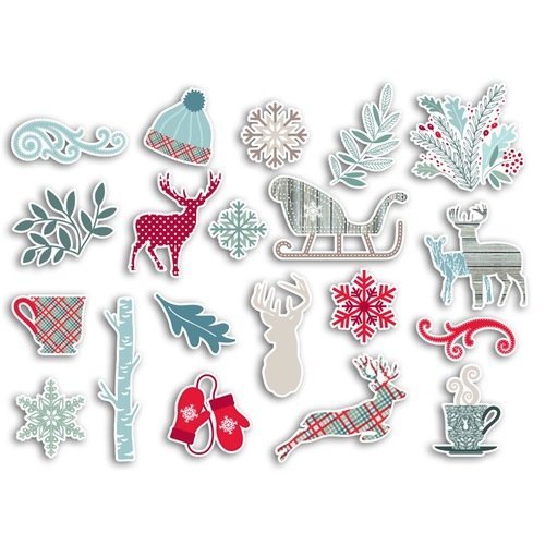 Embellissements papier cartonné / chipboards thème hiver - solstice d'hiver - toga