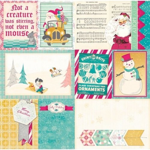 5 papiers doubles 30 x 30 cm noël - snowflake - candy cane lane - bo bunny