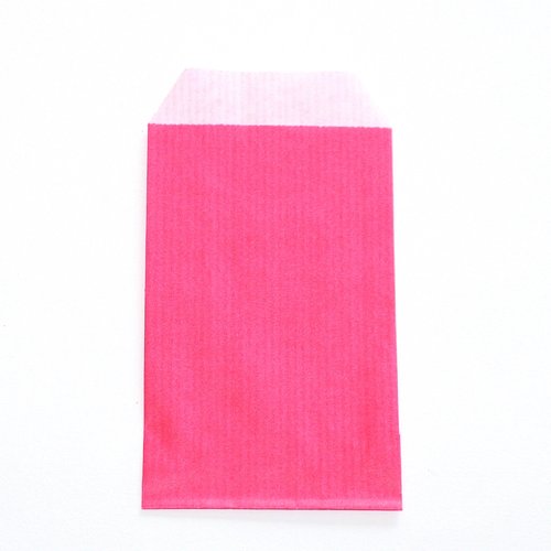 Lot 10 sachets en papier - rose fuchsia - 7 x 12 cm