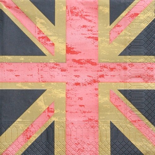 1 serviette en papier - drapeau anglais / union jack - 33 x 33 cm