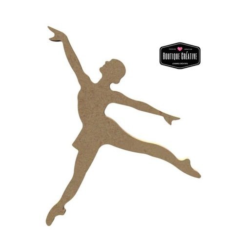 Support mdf bois brut à décorer danseuse - gymnaste en bois - 17 cm - gomille
