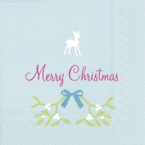 1 serviette en papier noël - merry christmas avec faon  - 25 x 25 cm