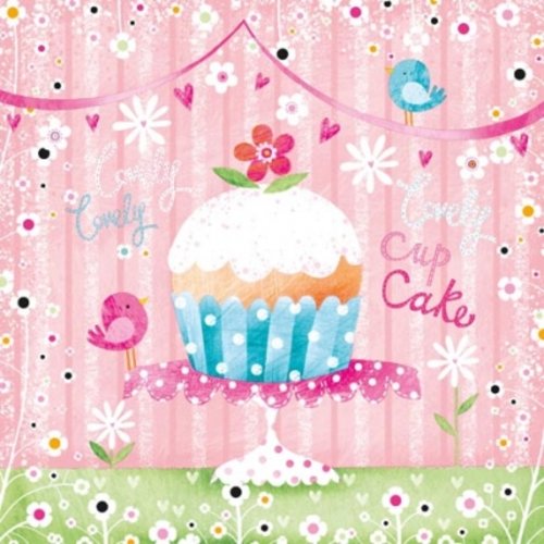 1 serviette en papier - lovely cupcakes - 33 x 33 cm