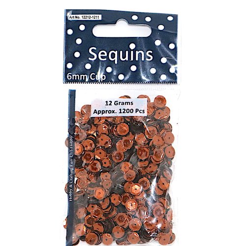 Sequins forme cuvette - cuivre - 6 mm - 12 g - 1200 pièces