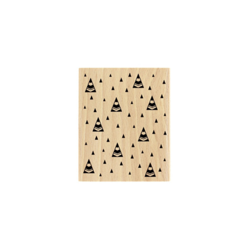 Tampon en bois - sapins - florilèges design - 8 x 10 cm