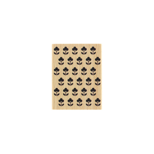 Tampon en bois - petites fleurettes - florilèges design - 6 x 8 cm