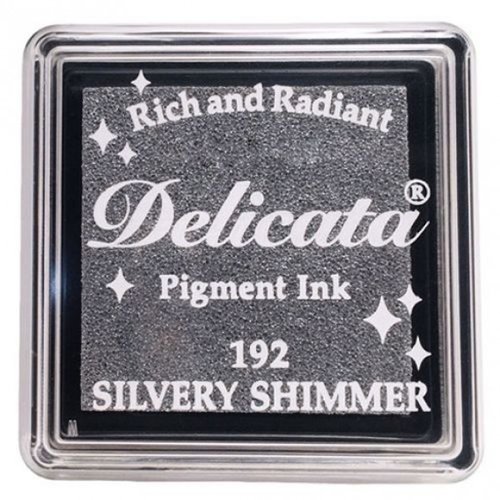 Encre pigmentée – argent chatoyant – delicata - 3 x 3 cm