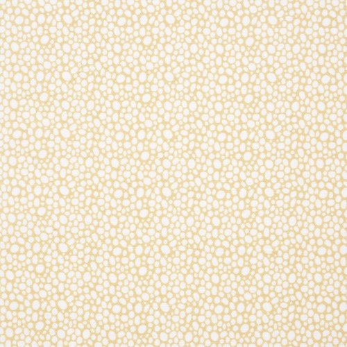 Coupon de tissu coton jaune avec ronds blanc - 50 x 70 cm