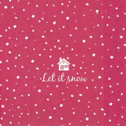 1 serviette en papier - let it snow - maison neige - 33 x 33 cm