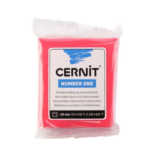 Pain de pâte polymère - rouge - number one - cernit - 56 g
