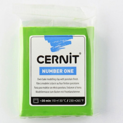 Pain de pâte polymère - vert clair - number one - cernit - 56 g