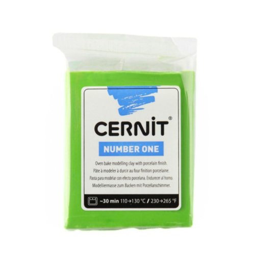 Pain de pâte polymère - vert clair - number one - cernit - 56 g