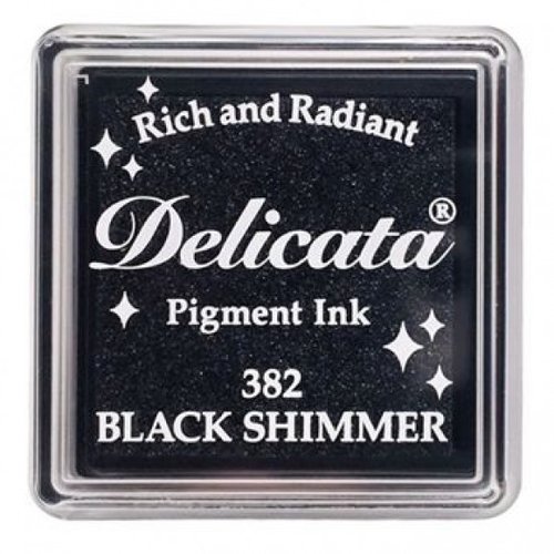 Encre pigmentée – noir scintillant – delicata - 3 x 3 cm