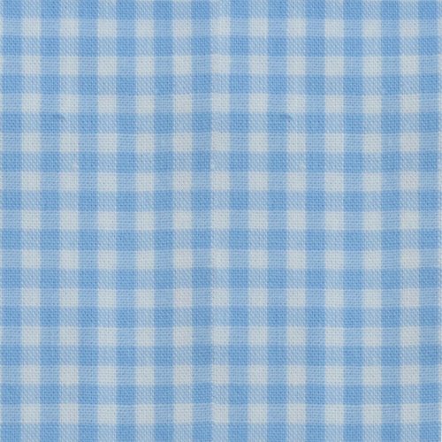 Coupon tissu coton - vichy bleu et blanc - 45 x 50 cm
