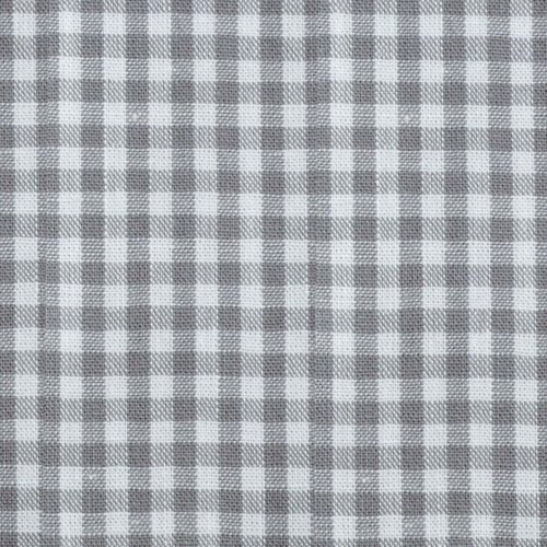Coupon tissu coton - vichy gris et blanc - 45 x 50 cm