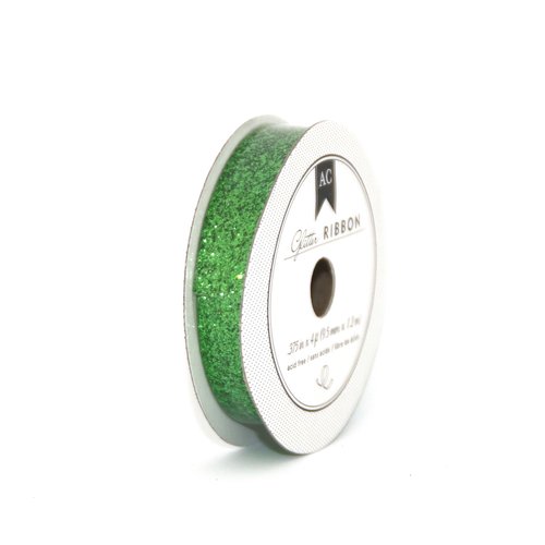 Ruban pailleté épais - vert foncé - american crafts - 1,2 m