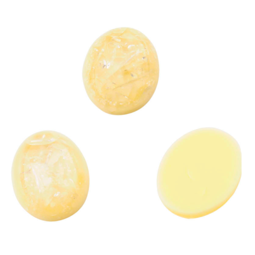 Cabochon - effet craquelé - jaune - 18 x 25 mm