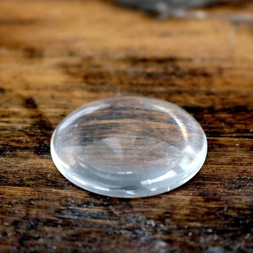 1 cabochon en verre - transparent - 35 mm