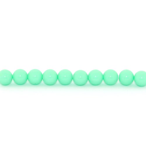 Lot 10 perles résine opaque - vert menthe - 12 mm