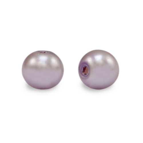 Lot 10 perles en verre - parme - 12 mm
