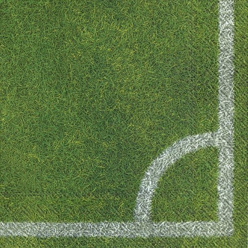 Serviette en papier sport - terrain de foot / football point de corner - 25 x 25 cm