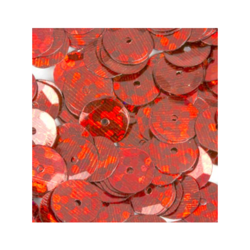 Sequins holographiques - rouge - 6 mm - 800 pièces