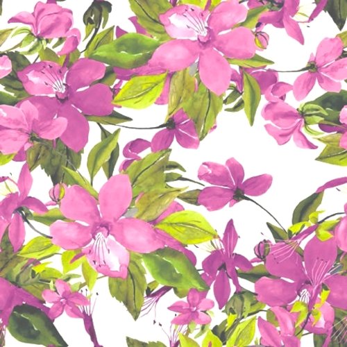 1 serviette en papier - fleurs clématites roses - 25 x 25 cm
