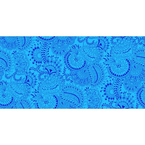 Coupon tissu coton - cachemire bleu -  45 x 50 cm