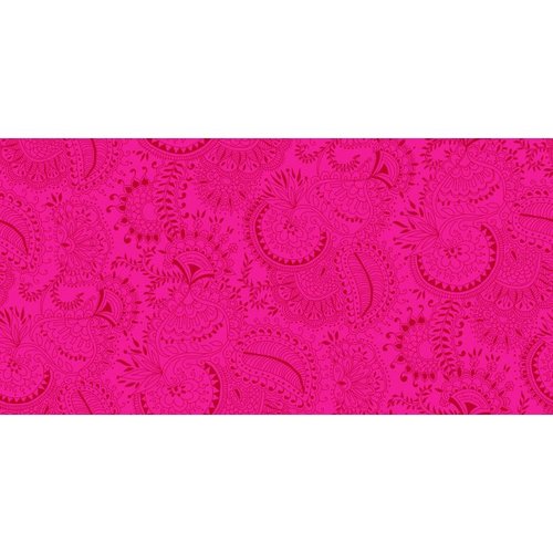 Coupon tissu coton - cachemire rose -  45 x 50 cm