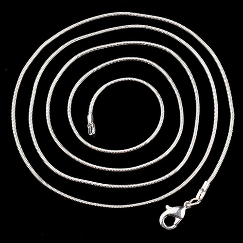 1 chaine maille serpentine - couleur argent - 60 cm