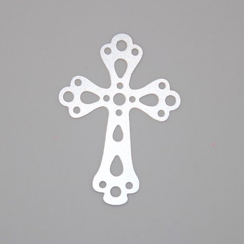 Pendentif croix très fin - acier inoxydable - 56 x 40 mm