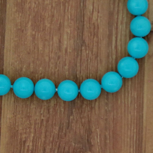 Lot 12 perles en résine opaques - bleu - 8 mm