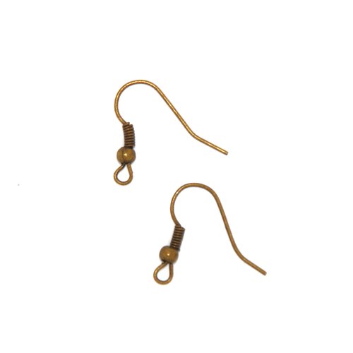 Lot 10 crochets boule pour boucles d'oreille - bronze