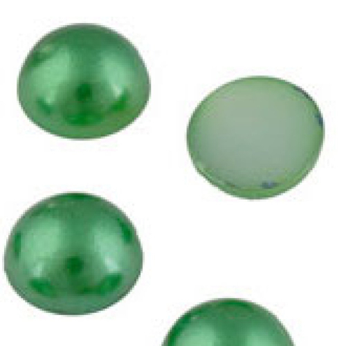 10 cabochons ronds nacrés - vert foncé - 8 mm