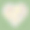 1 serviette en papier pâques - coeur avec fleurs sur fond vert - 33 x 33 cm