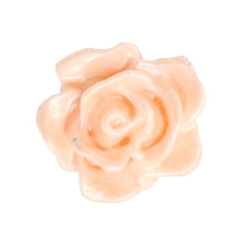 Lot de 10 perles - forme roses - pêche - 10 mm