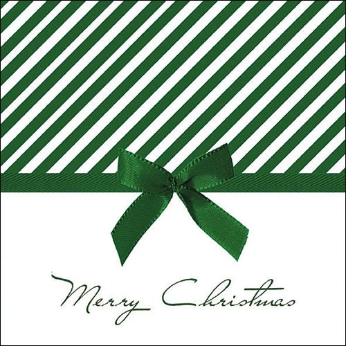 Serviette en papier noël - merry christmas noeud vert - 33 x 33 cm