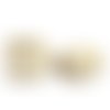 Lot 3 perles en céramique émaillées - beige - 11 x 12 x 8 mm