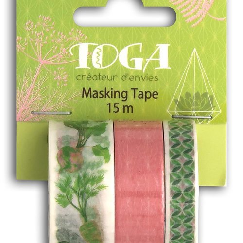 Lot de 3 masking tape - oh my green - toga