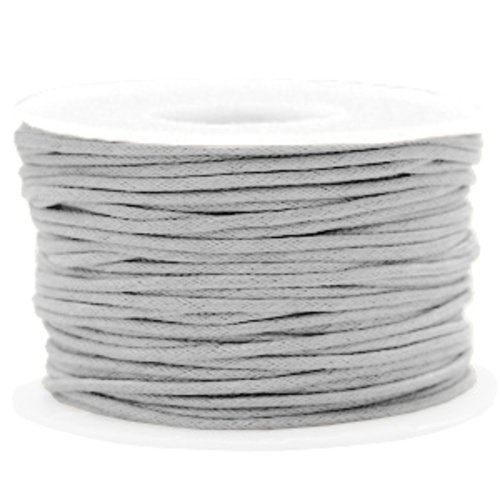 Fil coton ciré - gris clair - 1,5 mm x 40 m