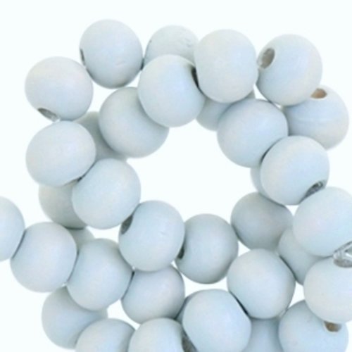 Perles en bois gris bleu - 8 mm