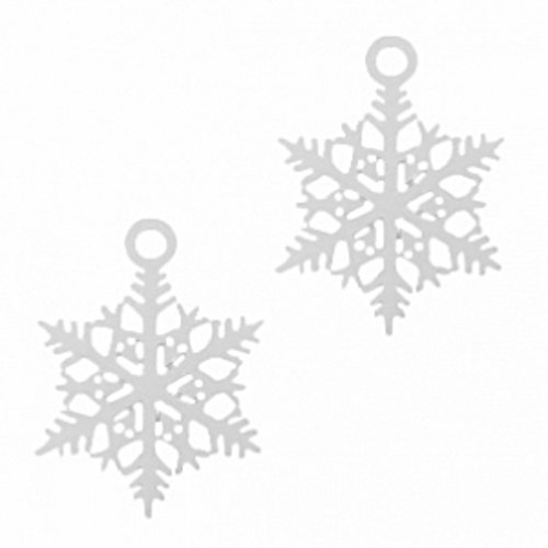1 breloque ou pendentif filigrane - flocon de neige - métal argenté - 17 x 20 mm