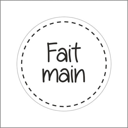 25 étiquettes autocollantes - fait main - rond - 39 mm